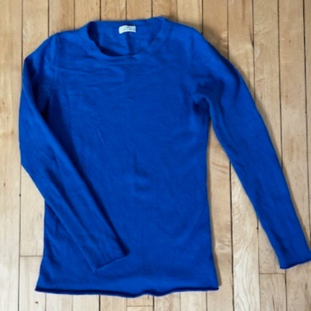 100% Blue Cashmere J. Crew Sweater (XS)
